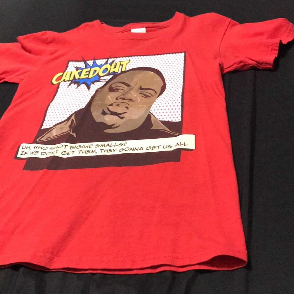 Red caked out vintage shirt